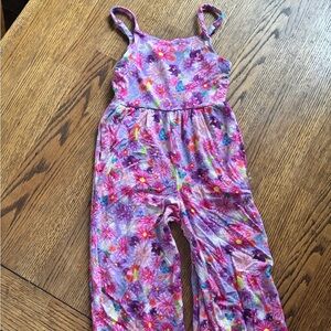 Posh Peanut Colorful Floral Kids Jumpsuit